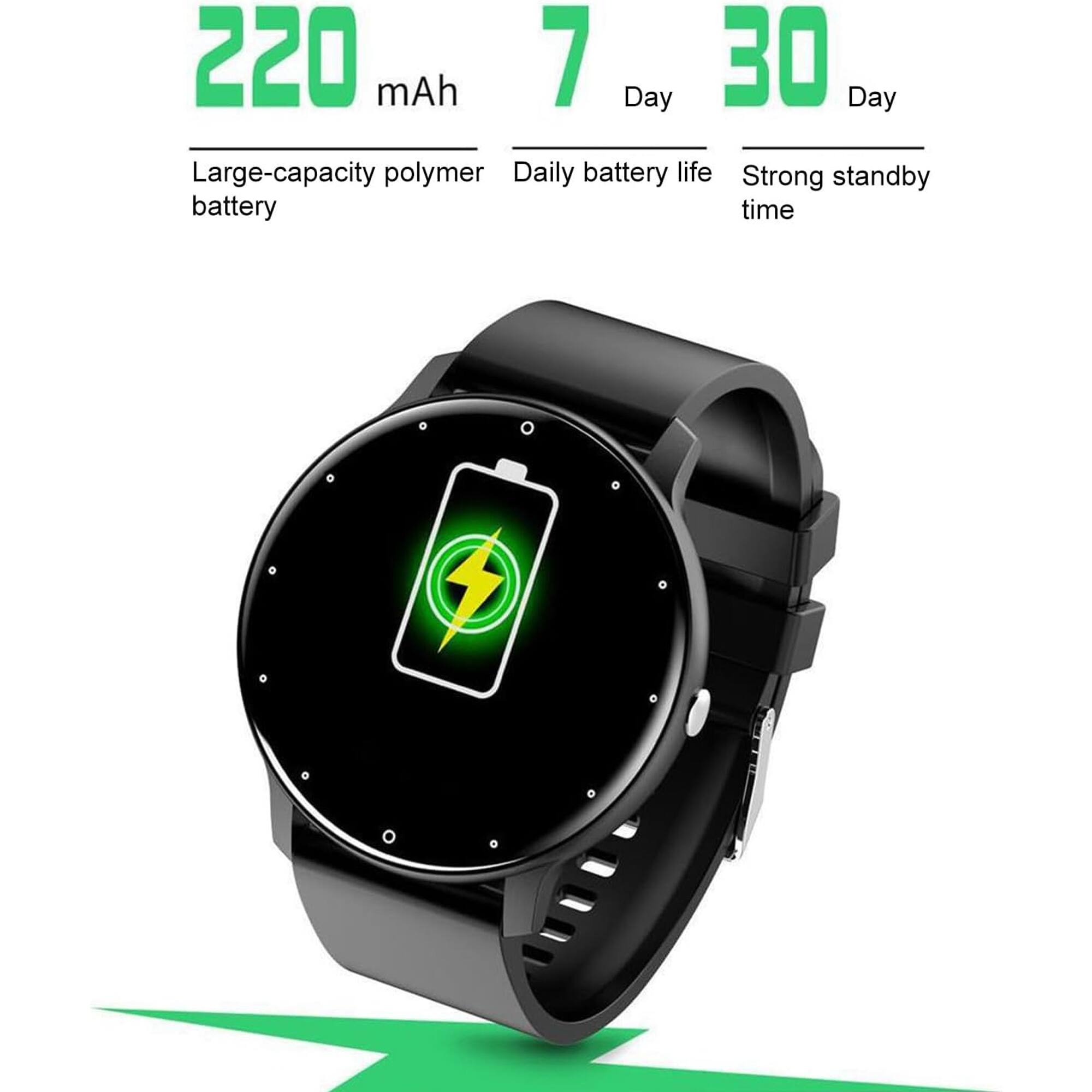 220 mAh  
7 Day  
30 Day  

Large-capacity polymer battery  
Daily battery life  
Strong standby time