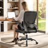 KERDOM - Colorful Mesh Ergonomic Office Chair with Adjustable Lumbar Support & Height, Swivel Desk Chair with Flip-up Arms, Tilt - Black