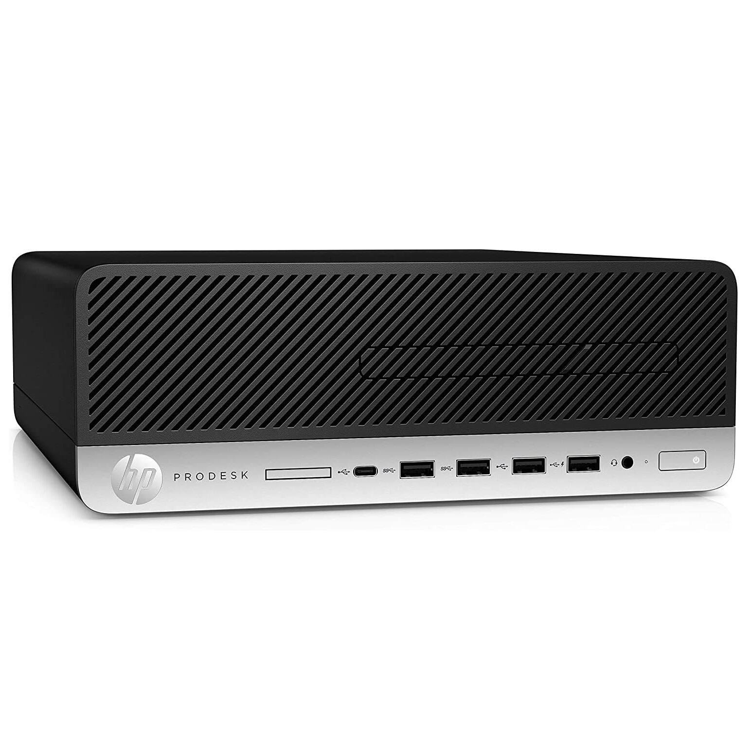 Left. HP - HP ProDesk 600 G4 SFF Desktop PC, Intel i5-8500 up to 4.1GHz, 16GB DDR4 RAM, 512GB NVMe SSD, USB WiFi&BT, Win11 Pro - Black.