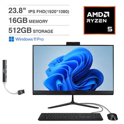 23.8" IPS FHD (1920*1080)
16GB MEMORY
512GB STORAGE
Windows 11 Pro
AMD RYZEN 5