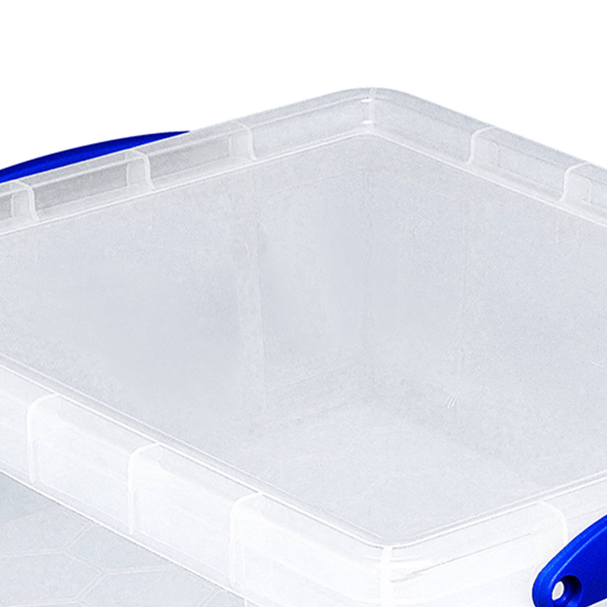 Alt View 3. Really Useful Box - Really Useful Box 8.1L Plastic Storage Container with Clip Lock Handle (2 Pack) - Clear.