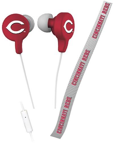 Front Standard. Zeikos - Cincinnati Reds Shoelace Earbud Headphones.