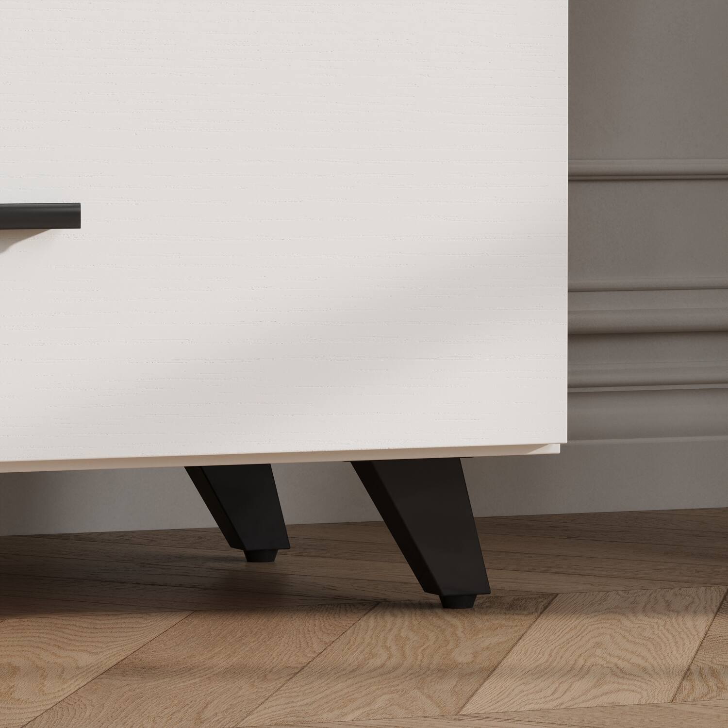 Alt View 6. FUFU & GAGA - FUFU&GAGA Modular TV Stand - Fits 60" TVs, Convertible Design, White Finish - White.