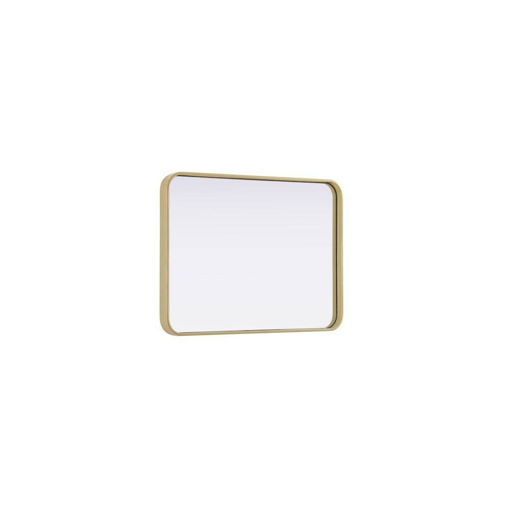 Alt View 1. Elegant Decor - Contour Metal Rectangle Mirror 22x30 in Brass - Brass.