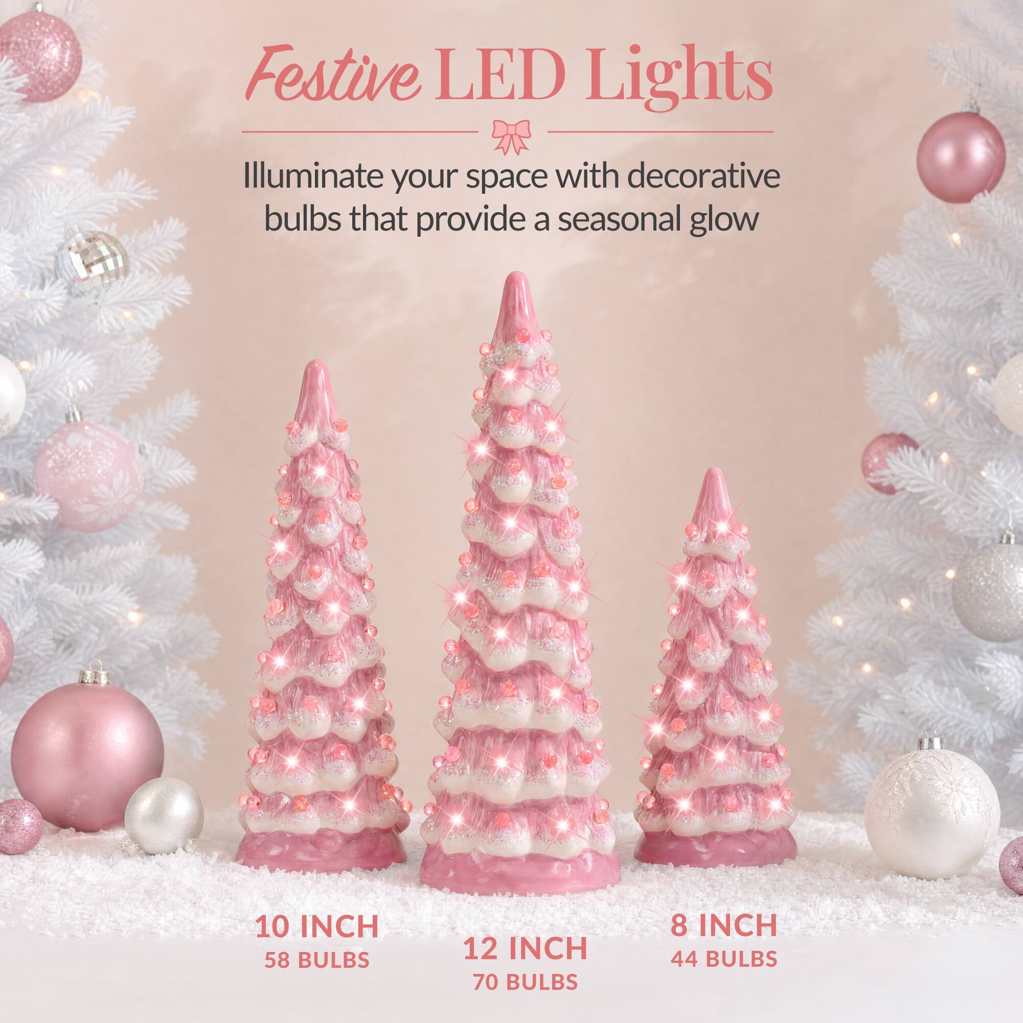 Festive LED Lights

Illuminate your space with decorative bulbs that provide a seasonal glow

10 INCH 58 BULBS
12 INCH 70 BULBS
8 INCH 44 BULBS