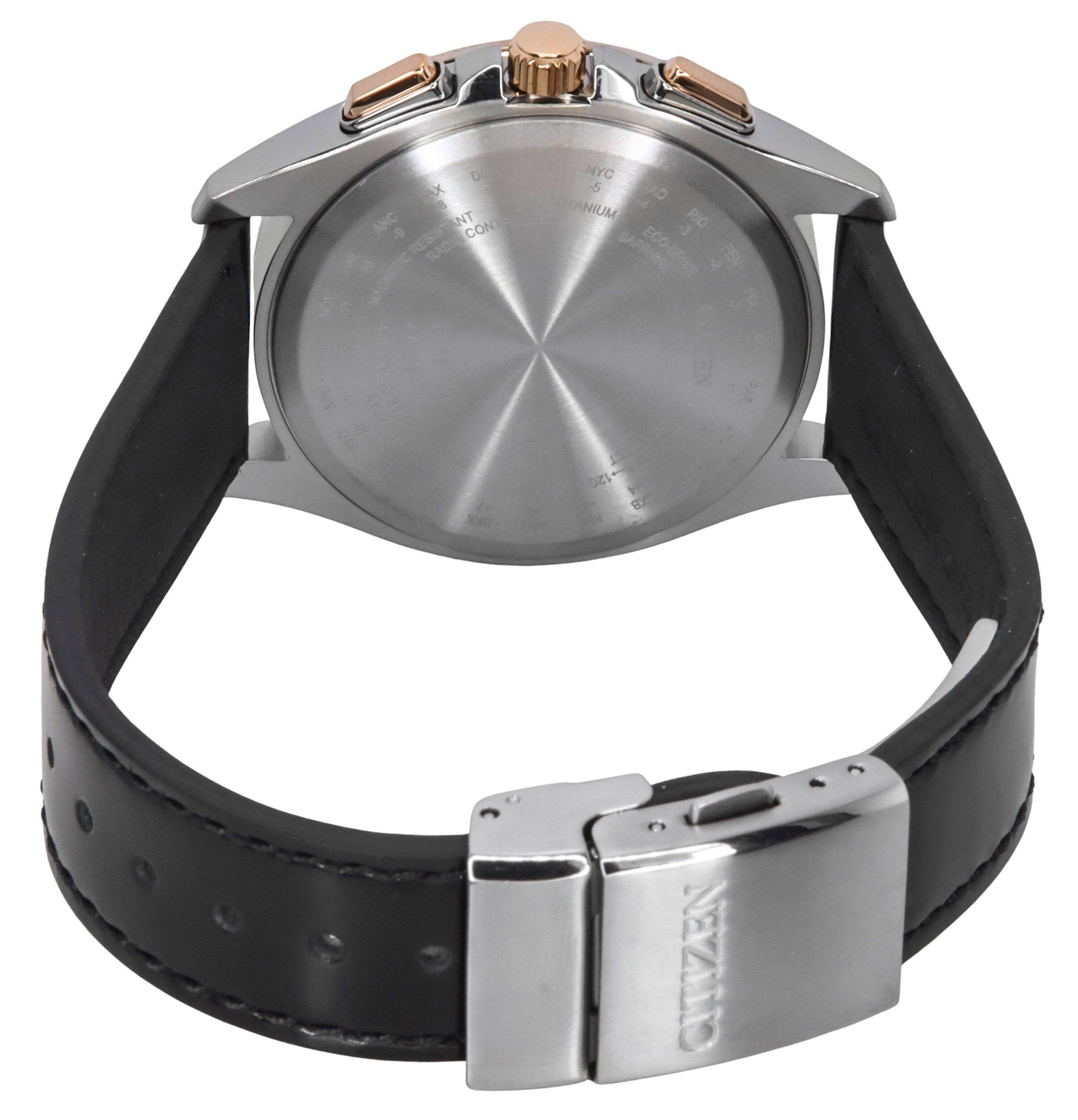 Citizen Attesa Radio Controlled Leather Strap Grey Dial Eco Drive