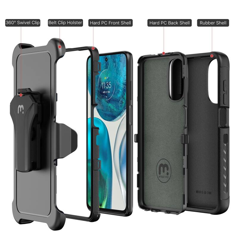 360 Swivel Clip, Belt Clip Holster, Hard PC Front Shell, Hard PC Back Shell, Rubber Shell