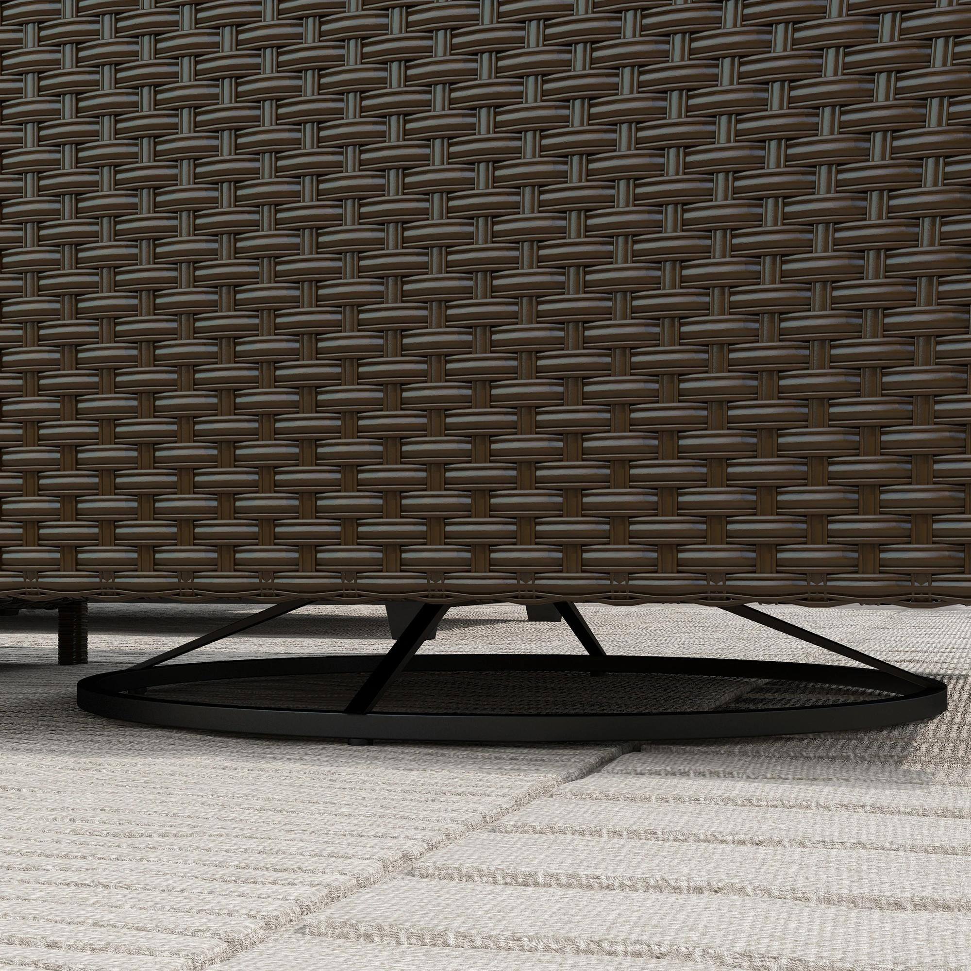 Back. Resenkos - Resenkos 6-Piece Rattan Patio Furniture Set , Outdoor Sectional Furniture, PE Rattan, Brown - Brown.