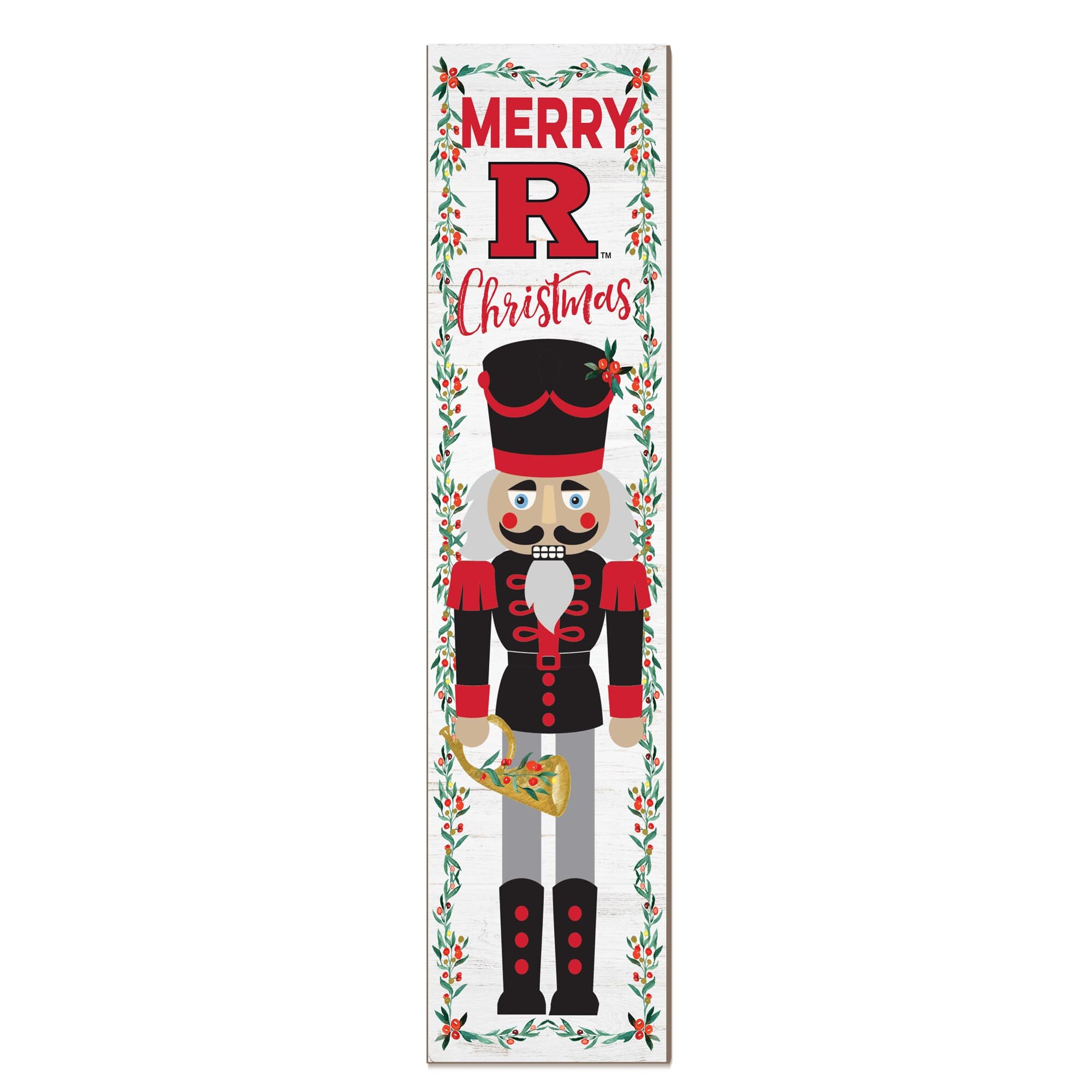 Jardine - Rutgers Scarlet Knights 11" x 46" Nutcracker Holiday Leaner Sign - White