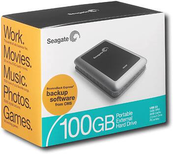 Angle Standard. Seagate - 100.0GB External Hard Drive.