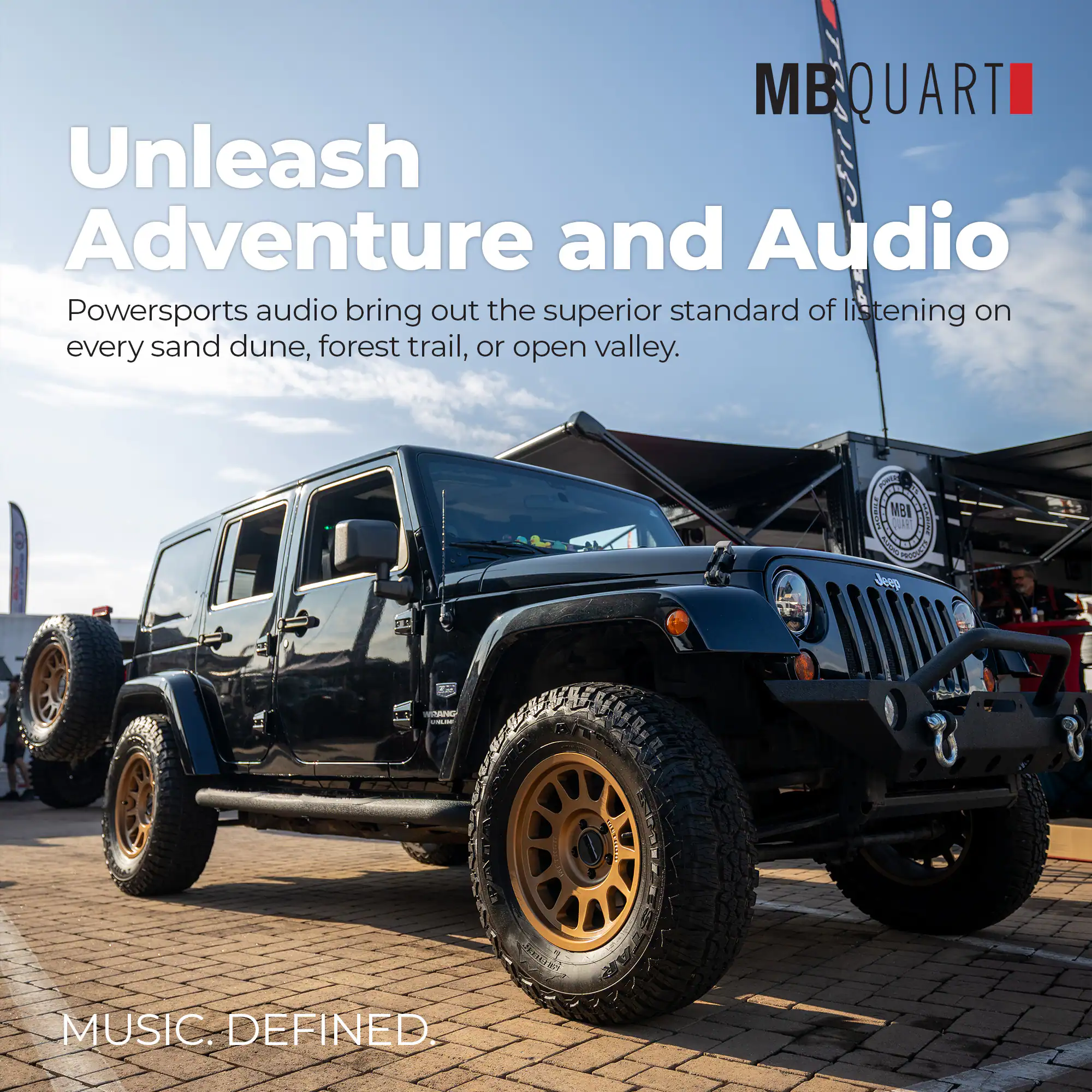 Unleash Adventure and Audio

Powersports audio bring out the superior standard of listening on every sand dune, forest trail, or open valley.

MUSIC. DEFINED.