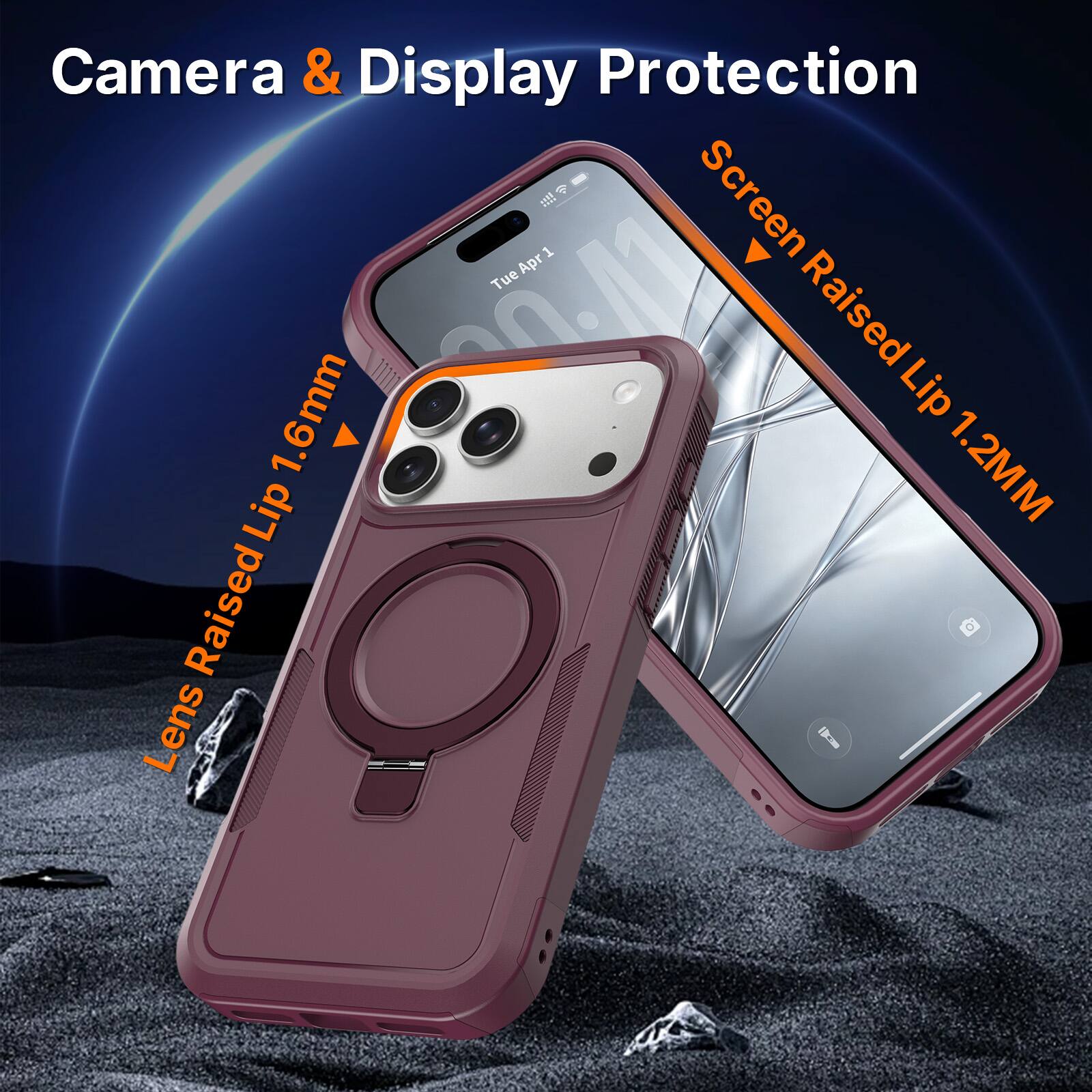 Dteck Magnetic Case for Apple iPhone 18 Pro with Ring Kickstand ...
