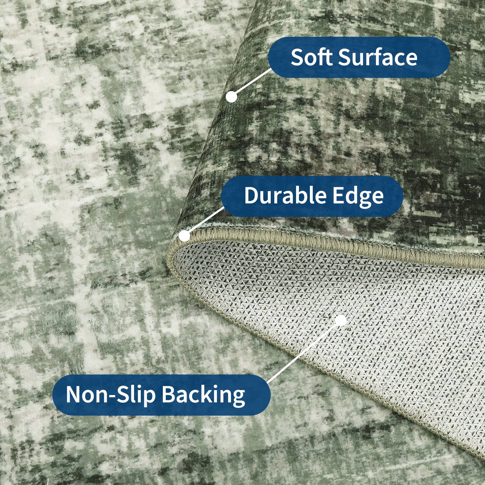 Soft Surface  
Durable Edge  
Non-Slip Backing