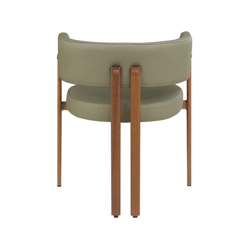 Alt View 1. Meridian Furniture - Gideon Olive Green Vegan Leather Dining Chair, Set of 2 - Green.