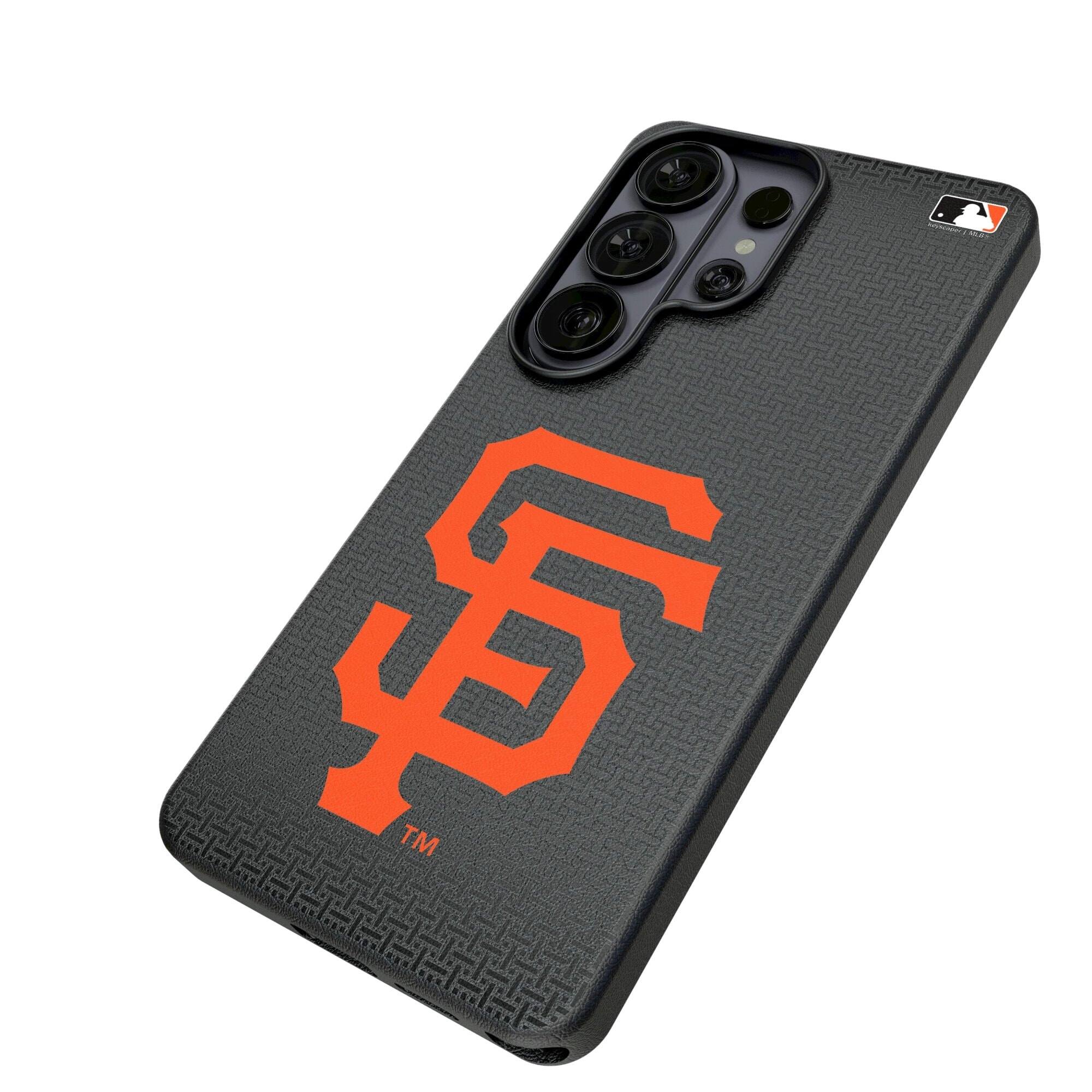 Alt View 1. Keyscaper - San Francisco Giants Linen Galaxy Magnetic Bump Case - S25 Ultra - Black.