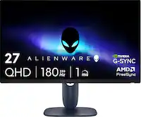 Alienware - AW2725DM 27" IPS LED QHD 180Hz 1ms FreeSync and G-Sync Gaming Monitor with HDR (HDMI, DisplayPort) - Black - Front_Zoom