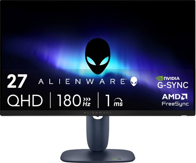 Alienware - AW2725DM 27" IPS LED QHD 180Hz 1ms FreeSync and G-Sync Compatible Gaming Monitor with HDR (HDMI, DisplayPort, USB) - Interstellar Indigo