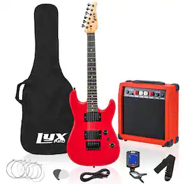 Lyxpro - Electric Guitar Kit, 36” Electric Guitar with Amp & Electric Guitar Accessories - Red