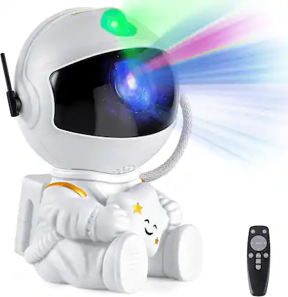 Front. AENKYO - Astronaut Galaxy Projector, Star Projector Galaxy Night Light for Kids, Nebula Ceiling LED Lamp,with Timer and Remote.