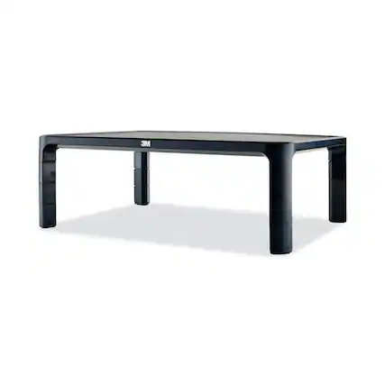 Front. 3M - 3M MS85B 16 in. x 12 in. x 1.75 in. to 5.5 in. 20-lb. Capacity Adjustable Monitor Stand/Silver - Black.