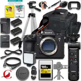 Bundle - a9 III Mirrorless Camera + Sony GP-VPT3 Wireless Shooting Grip + 160 GB CFexpress Type A Memory Card + 2pc Extra Ba - Black