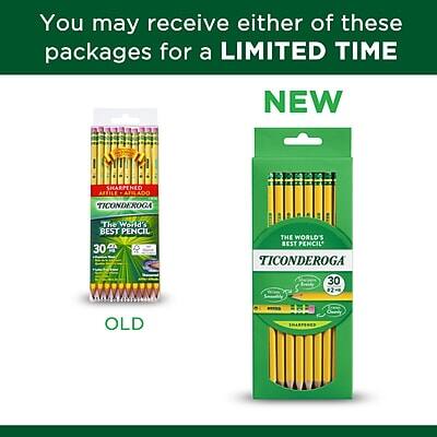 You may receive either of these packages for a LIMITED TIME

NEW
THE WORLD'S BEST PENCIL
TICONDEROGA
30
12-2

OLD
THE WORLD'S BEST PENCIL
TICONDEROGA
30
12-2