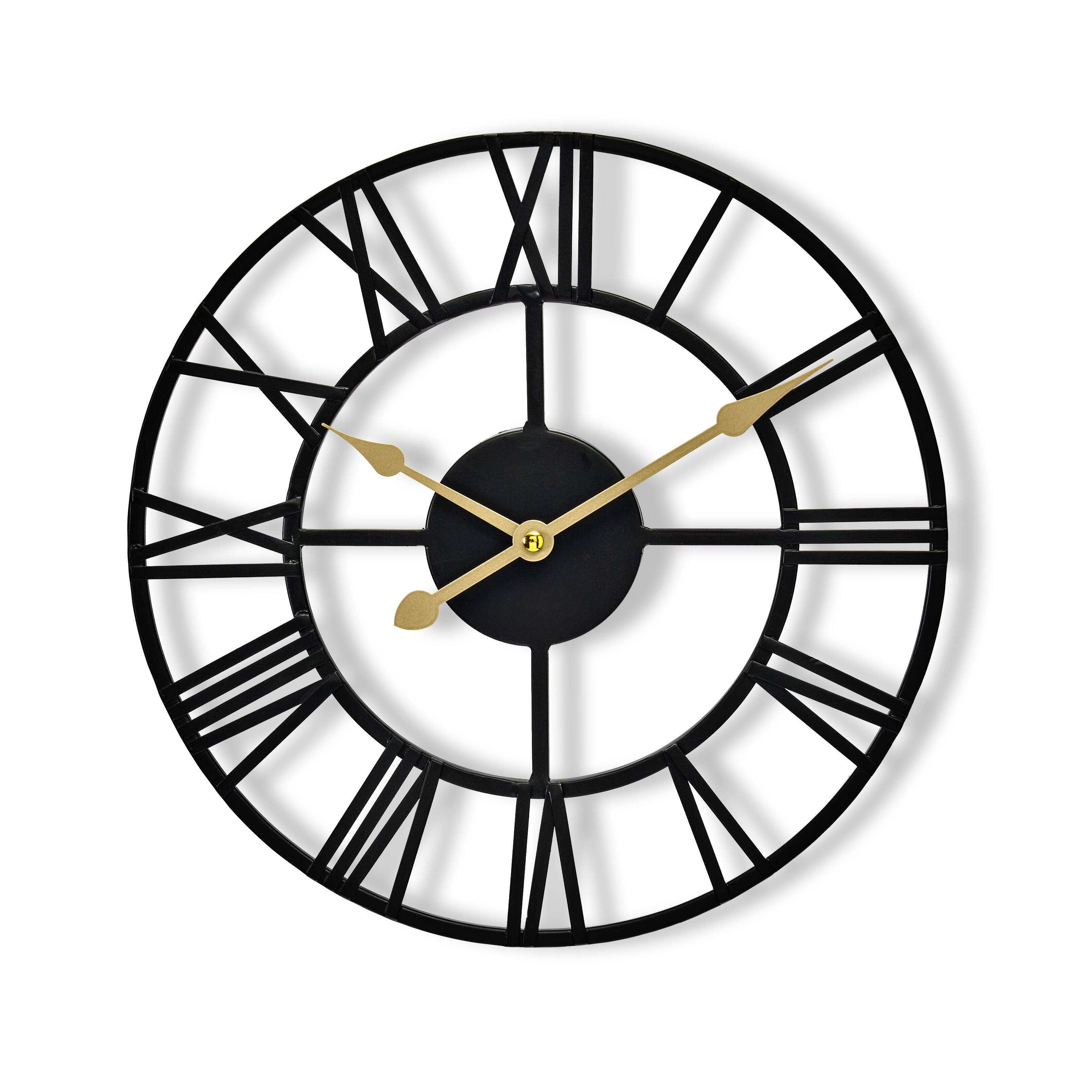Front. Sorbus - Sorbus Large Wall Clock for Living Room – 12-Inch Wall Clock – Metal Wall Art – Analog Wall Clock - Black.