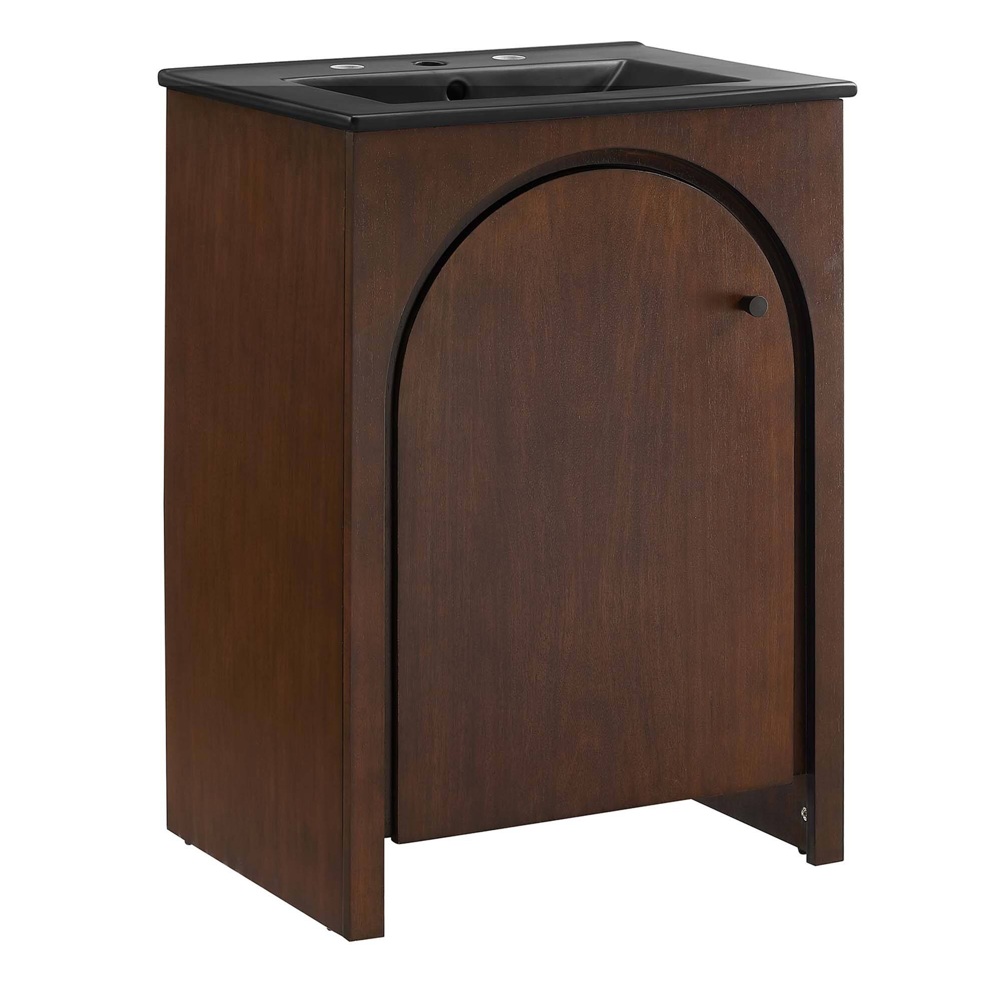 Angle. Modway - Appia Bathroom Vanity Basin Included by Modway - Walnut Black.