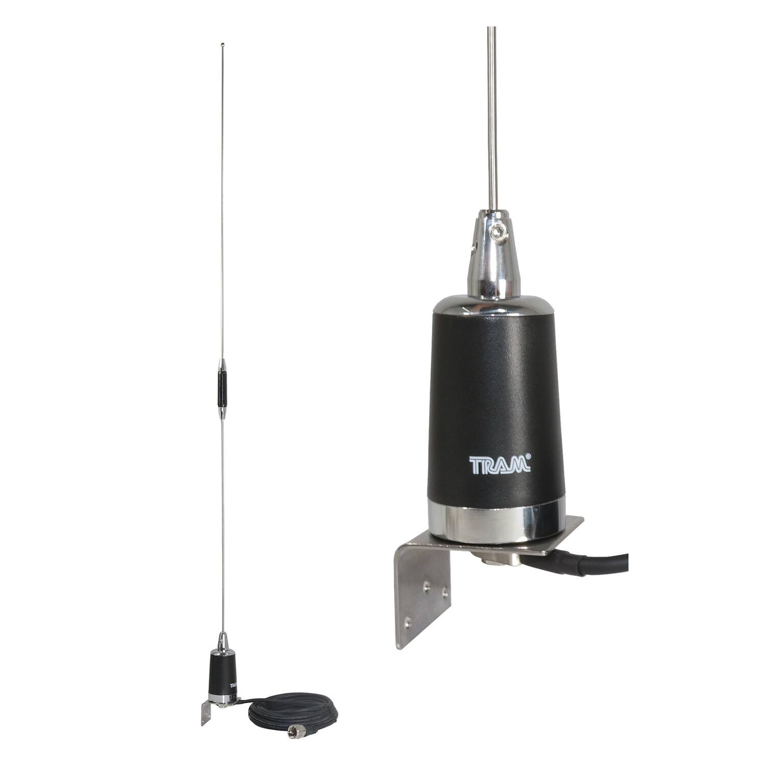 Front. Tram - Tram 10280 Pre-Tuned 144MHz-148MHz VHF/430MHz-450MHz UHF Dual-Band Amateur Trunk or Hole Mount Antenna Kit - Black.