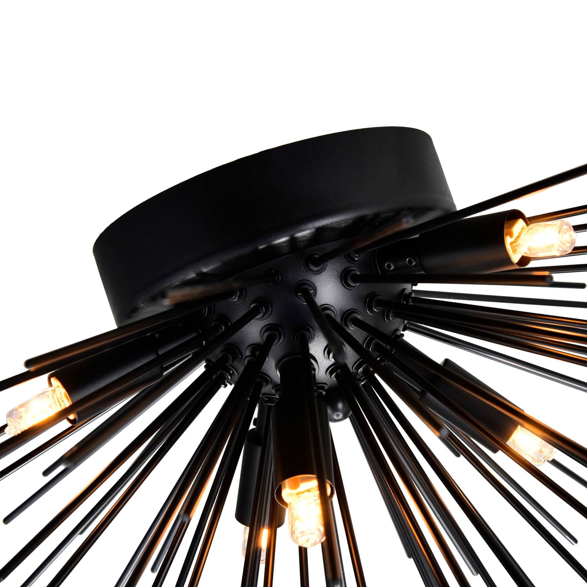 Alt View 2. CWI Lighting - Savannah 6 Light Flush Mount With Black Finish - Black.