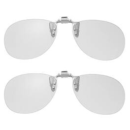 Unique Bargains - 2pcs Polarized Clip-on 3D Glasses, Passive Circular 3D Viewing Frames for IMAX Movies Theater Games TV (Metal Clip) - Black