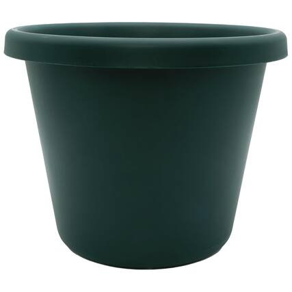 Front. The HC Companies - The HC Companies 17 Inch Round Classic Planter, Plastic Plant Pot, Evergreen.