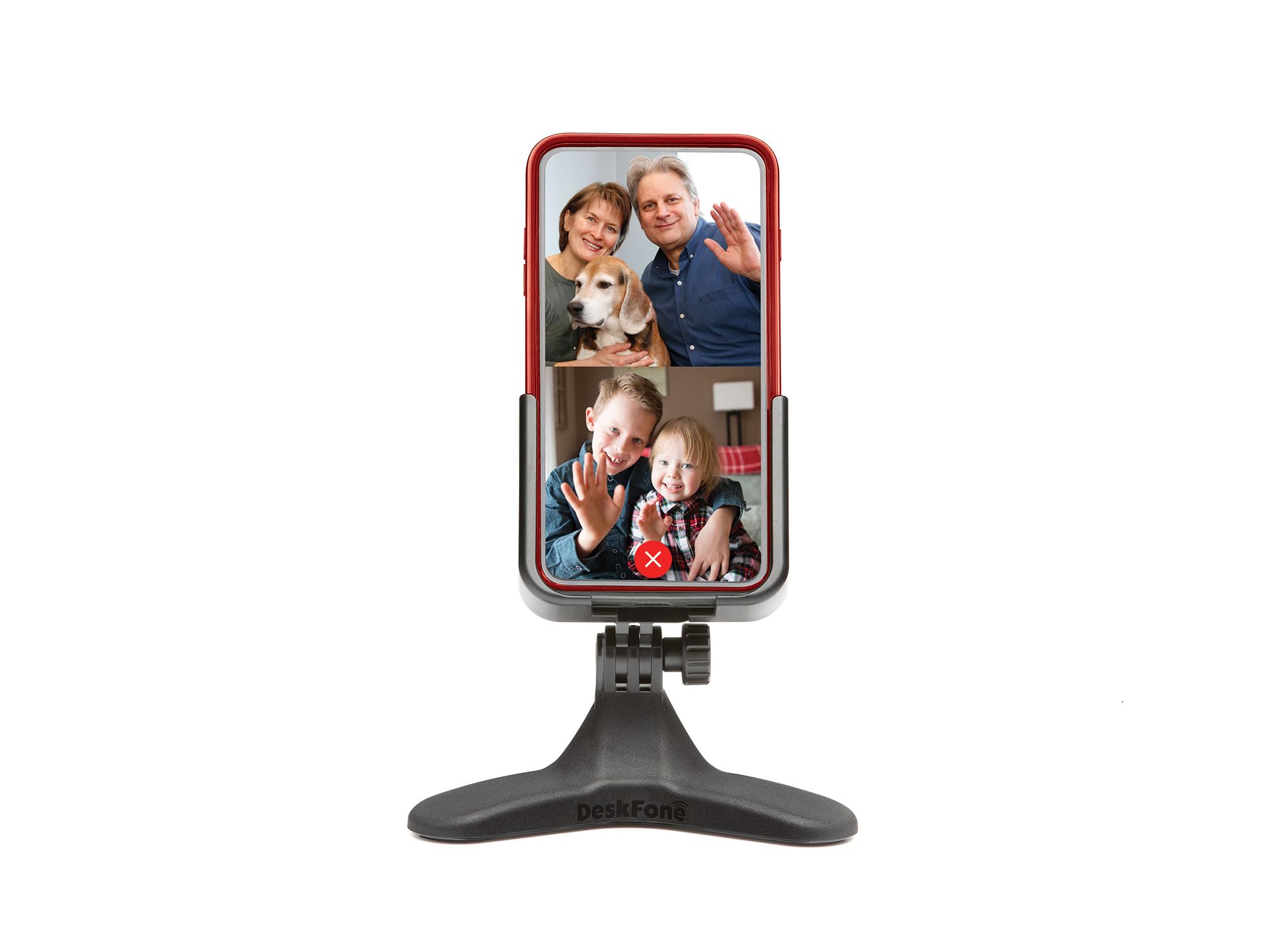 Alt View 1. WeatherTech - DeskFone | Adjustable & Secure Fit Universal Desktop Cell Phone Holder – Black Body – Black Plastic Knobs - Black.