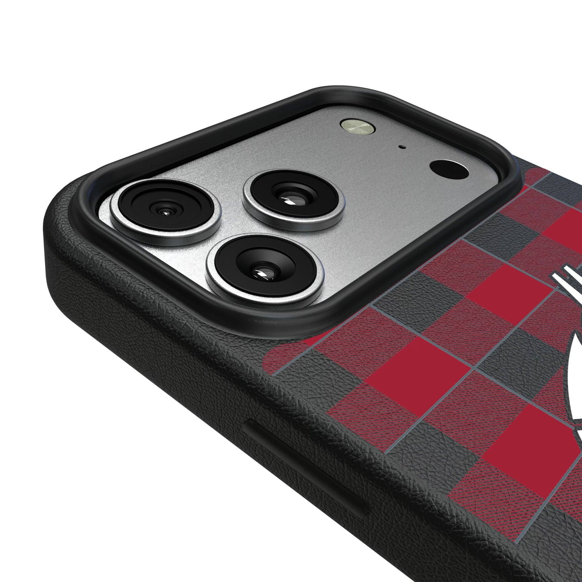 Alt View 2. Keyscaper - Washington State Cougars Plaid Magnetic Bump iPhone Case - 15 - Black.