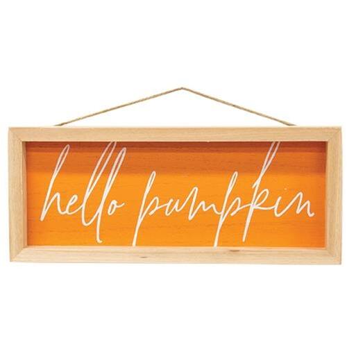 BreeBe - *Hello Pumpkin Inset Framed Sign - Multi