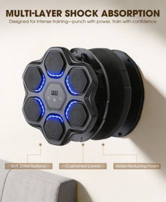 MULTI-LAYER SHOCK ABSORPTION  
Designed for intense training—punch with power, train with confidence  

P09  
Soft Strike Surface  
Cushioned Layers  
Noise-Reducing Foam