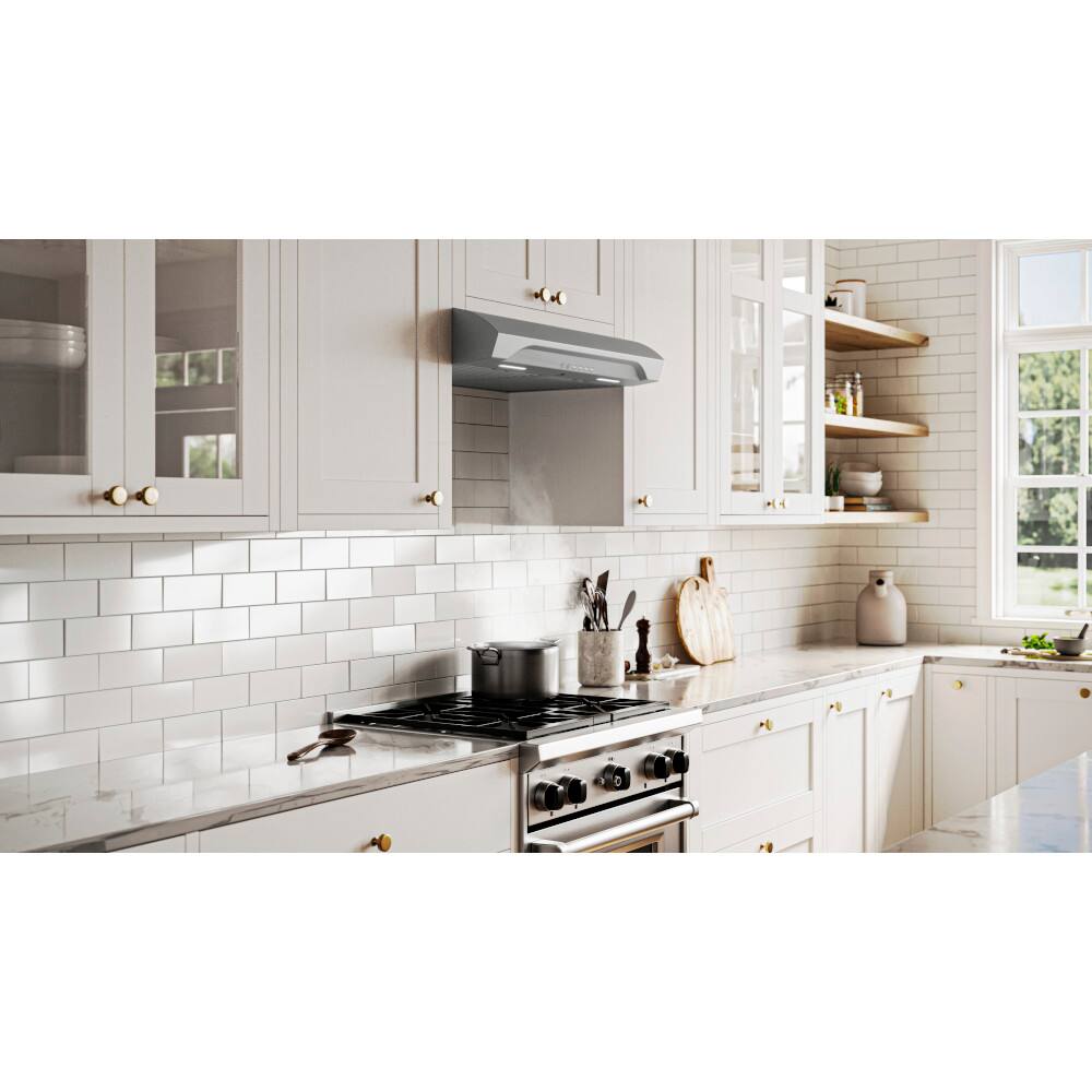 Alt View 10. Broan - Alta 30-Inch 490 MAX Blower CFM 1.0 Sones Range Hood - Stainless Steel.