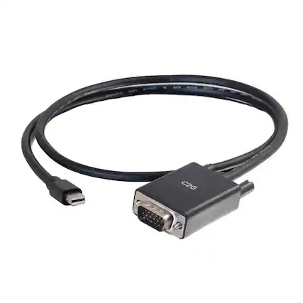Front. C2G - 757120546764 3 Feet Mini DisplayPort to VGA Adapter Cable - Black - First End: 1x Mini DisplayPort Digital Audio/Video M - Black.