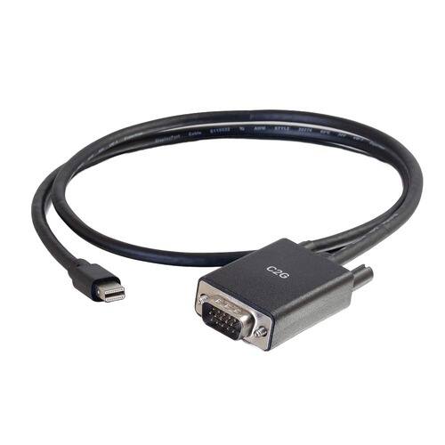 Front. C2G - 757120546764 3 Feet Mini DisplayPort to VGA Adapter Cable - Black - First End: 1x Mini DisplayPort Digital Audio/Video M - Black.