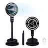 Costway - Misting Pedestal Fan, Air Circulator with 90° Auto Oscillation, Floor Standing Fan - Black