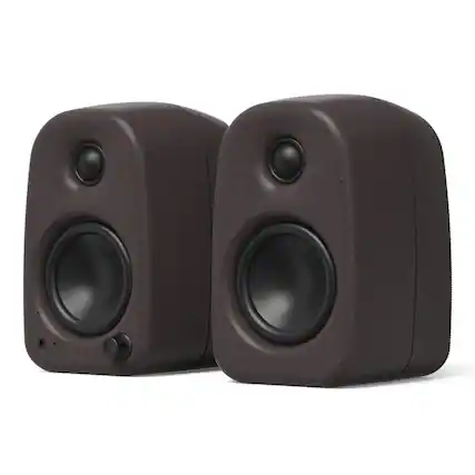 Front. Kanto - Kanto UKI Bluetooth Desktop Speakers - Pair - Pumice.
