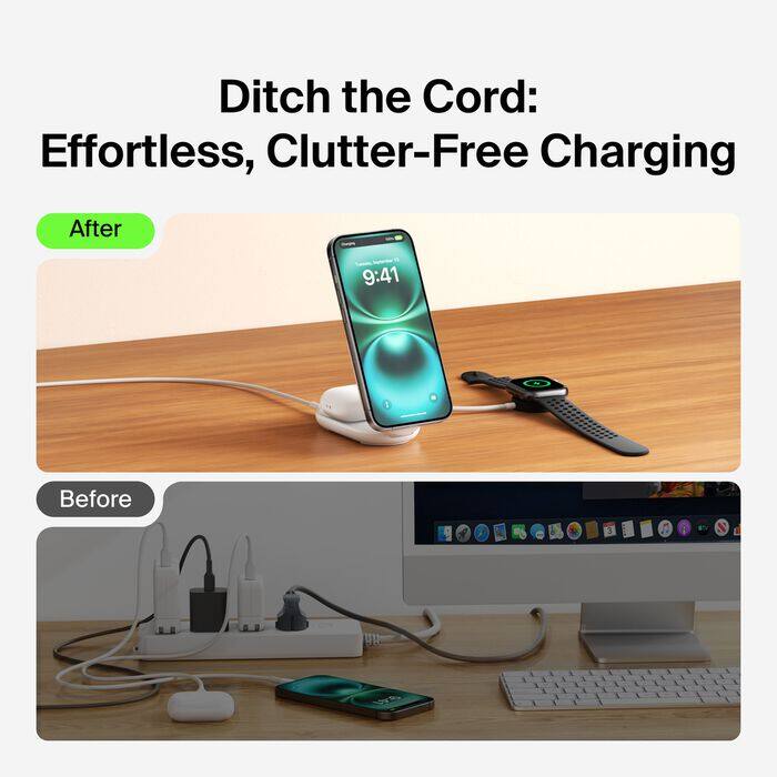Ditch the Cord: Effortless, Clutter-Free Charging

After
9:41

Before
3