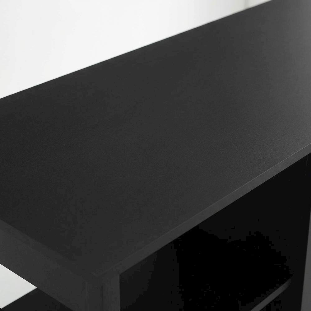 Alt View 4. FurniFact - Americano Wood TV Stand with Fireplace and Open Storage - Black.