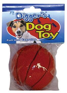 BOSS PET - Digger's Orange Latex Basketball Squeaky Dog Toy Medium 1 pk - Multicolored