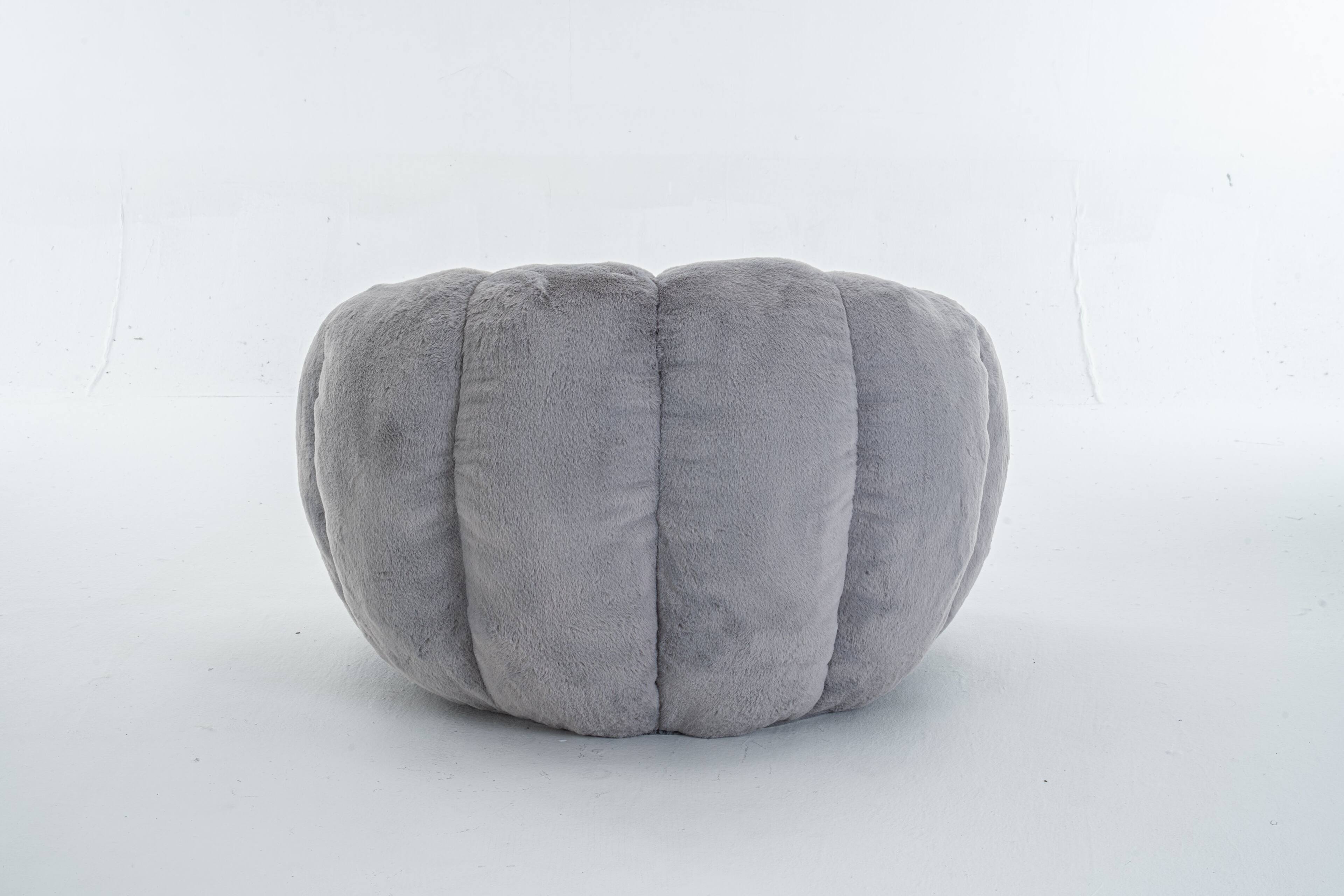 Alt View 3. LOVMOR - Large Faux Fur Bean Bag Chairs For Living Room Bedroom Reading Plush Cozy Ultra Relaxing Indoor Lounge Seating - Gray.