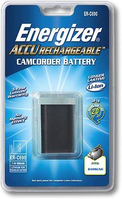 Front Standard. Energizer - Rechargeable Lithium-Ion Battery.