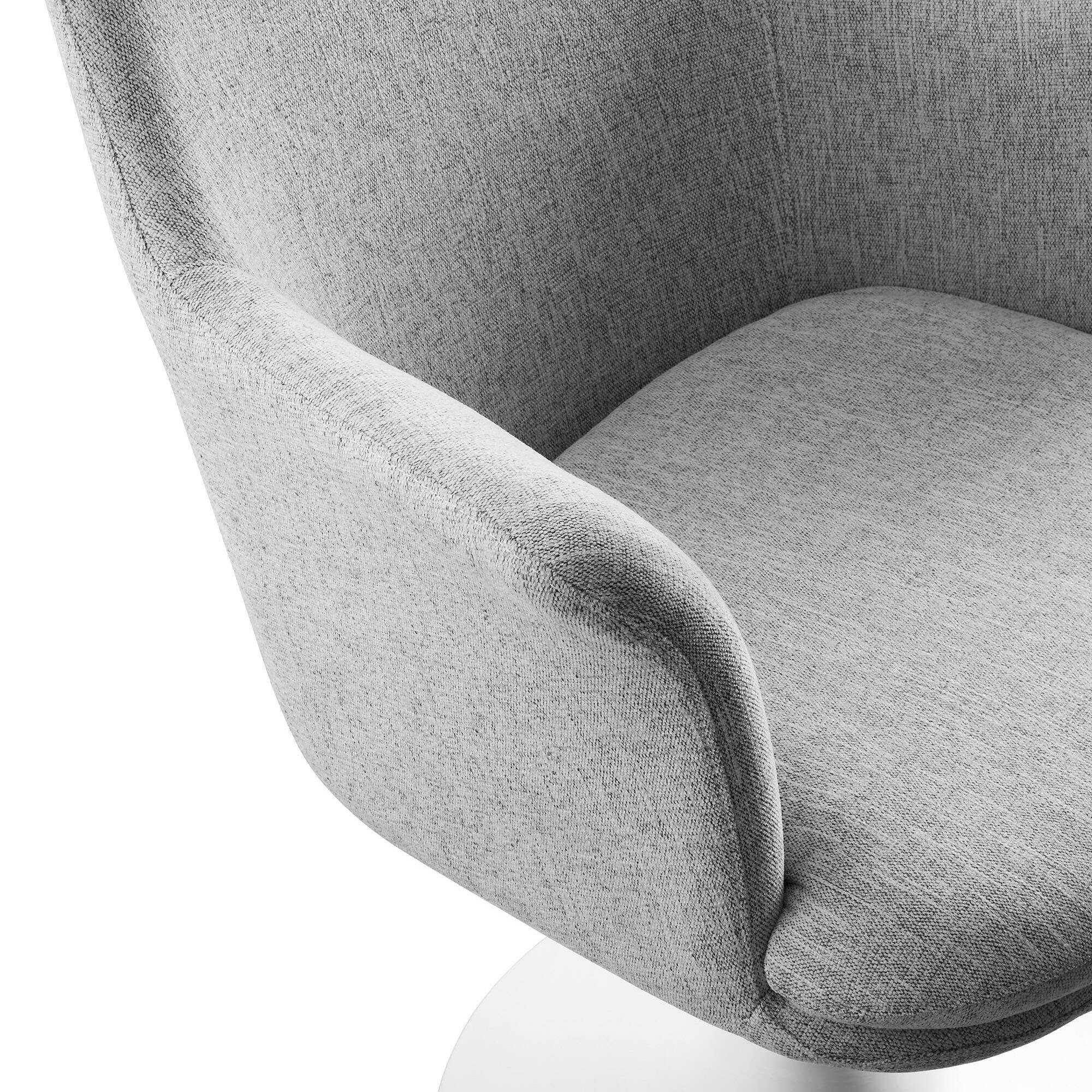 Alt View 6. Modway - Lippa Swivel Dining Armchair - White Light Gray.