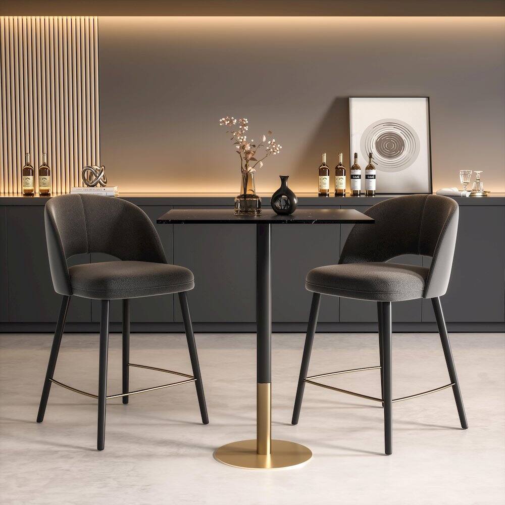 Alt View 3. Elegant Decor - Ronan 31.5 Inch Pub Table In Black - Black And Gold.