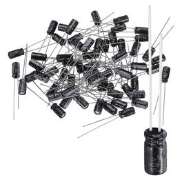 Unique Bargains - 4.7uF 50V 4x7mm Electrolytic Capacitor, 105C High Temp Radial Leads, for TVs/LCDs/VCD, 60pcs - Black