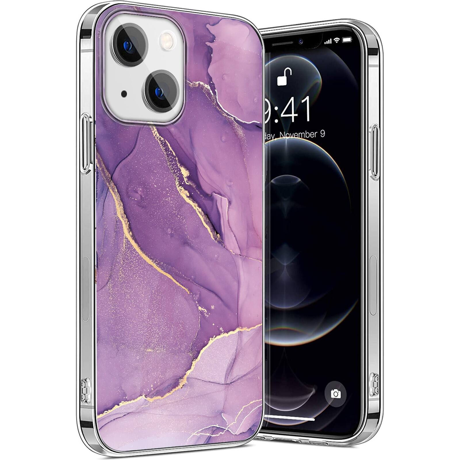 Alt View 11. SaharaCase - Marble Series Case for Apple iPhone 14 Plus - Purple Marble.